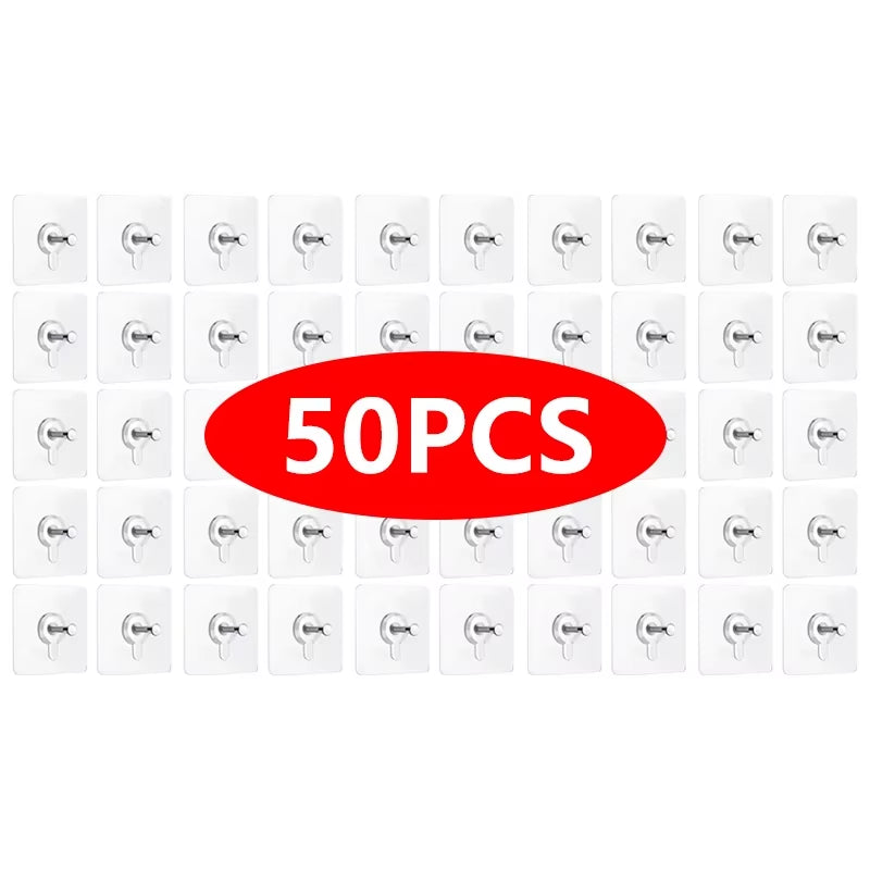 Strong No-Hole Adhesive Wall Hooks - Effortless Picture Hanging for Frames, Posters, and Clocks!