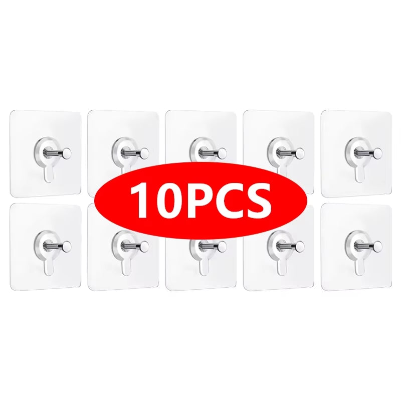 Strong No-Hole Adhesive Wall Hooks - Effortless Picture Hanging for Frames, Posters, and Clocks!