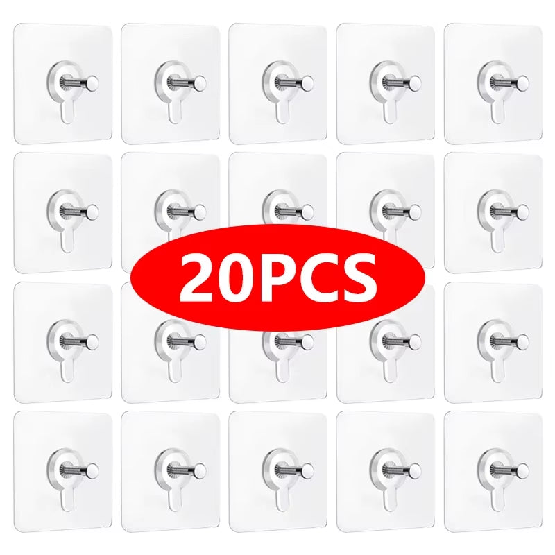 Strong No-Hole Adhesive Wall Hooks - Effortless Picture Hanging for Frames, Posters, and Clocks!