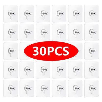 Strong No-Hole Adhesive Wall Hooks - Effortless Picture Hanging for Frames, Posters, and Clocks!
