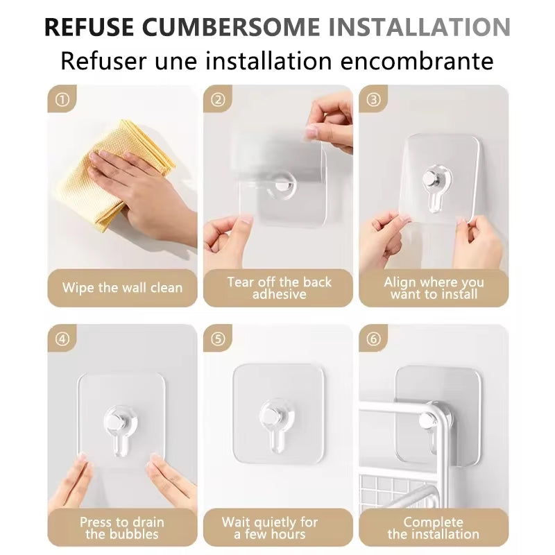 Strong No-Hole Adhesive Wall Hooks - Effortless Picture Hanging for Frames, Posters, and Clocks!
