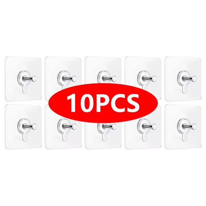 Strong No-Hole Adhesive Wall Hooks - Effortless Picture Hanging for Frames, Posters, and Clocks!