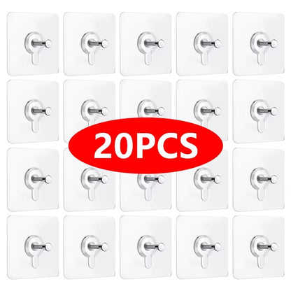 Strong No-Hole Adhesive Wall Hooks - Effortless Picture Hanging for Frames, Posters, and Clocks!